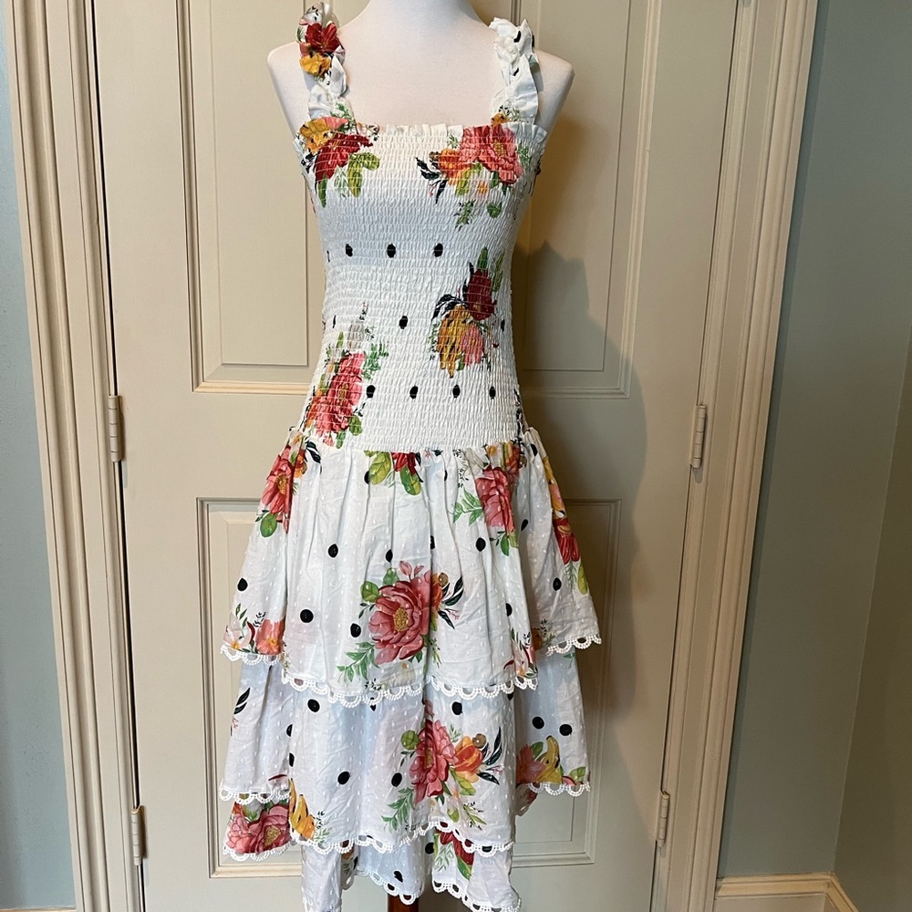 BNWT FARM Rio Nanaju Midi Dress in White Size X-Small - Picture 8 of 9